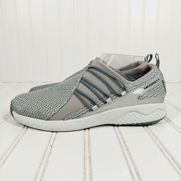 Merrell Shoes Merrell Womens Grey Slip On Mesh Air Cushion Walking Shoes Sneakers I43 Poshmark
